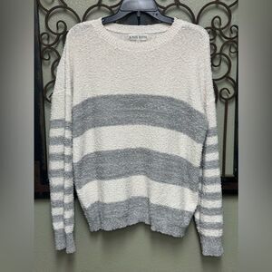Knox Rose grey/white block knit sweater